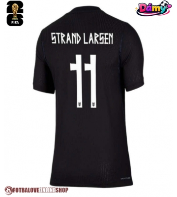 Norsko Jorgen Strand Larsen #11 Venkovní Dres pro Dámy MS 2026 Krátkým Rukávem
